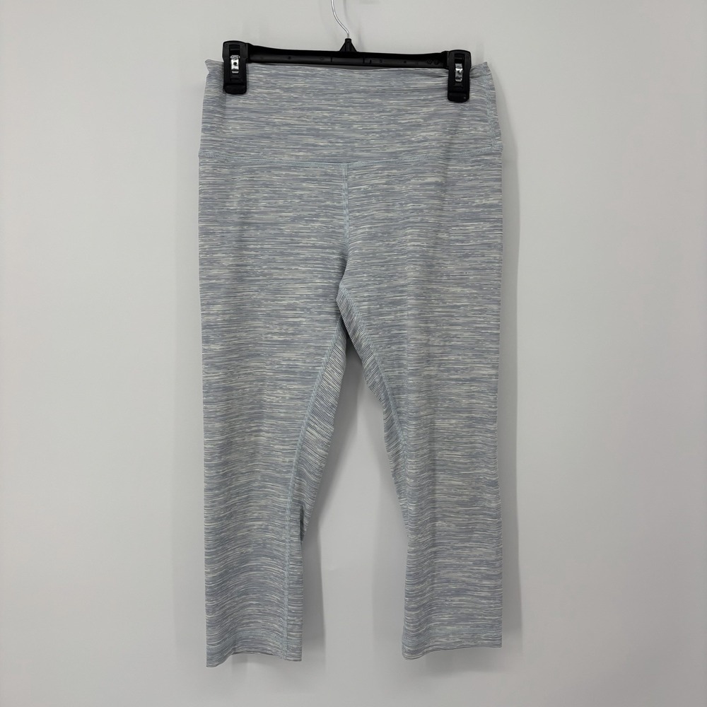 Lululemon Capri Leggings Women's Size 10 Blue White 21" Inseam Gym Running